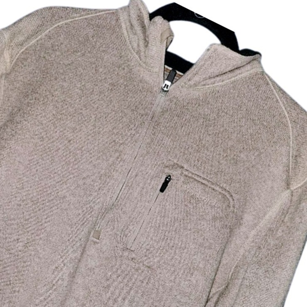 Woolrich Mens Quarter Zip Pullover Sweater Outdoor Athletic Beige Top